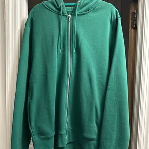 Primark Green Full-Zip Hoodie Sweater Size Medium !